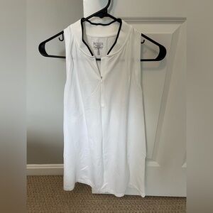 Athleta White Sleeveless Zip golf top